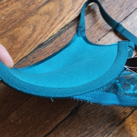 NEW 32C VICTORIAS SECRET Very Sexy blue green front clasp push up racerback bra - Picture 3 of 6